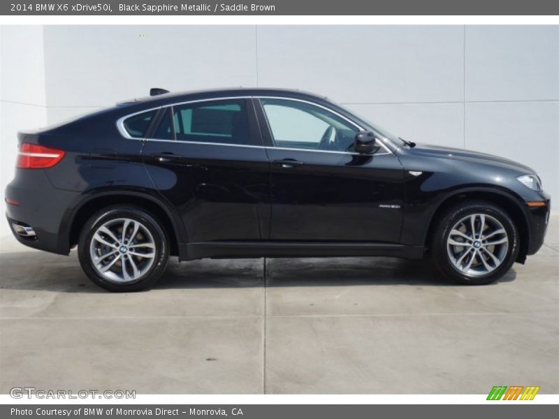 Black Sapphire Metallic / Saddle Brown 2014 BMW X6 xDrive50i
