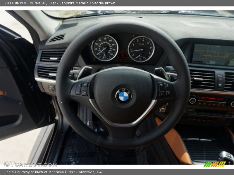 Black Sapphire Metallic / Saddle Brown 2014 BMW X6 xDrive50i