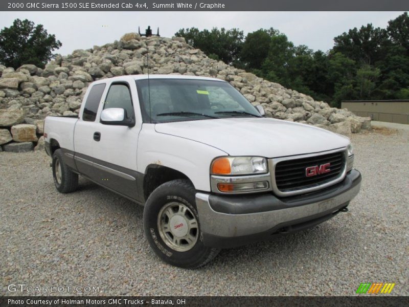 Summit White / Graphite 2000 GMC Sierra 1500 SLE Extended Cab 4x4