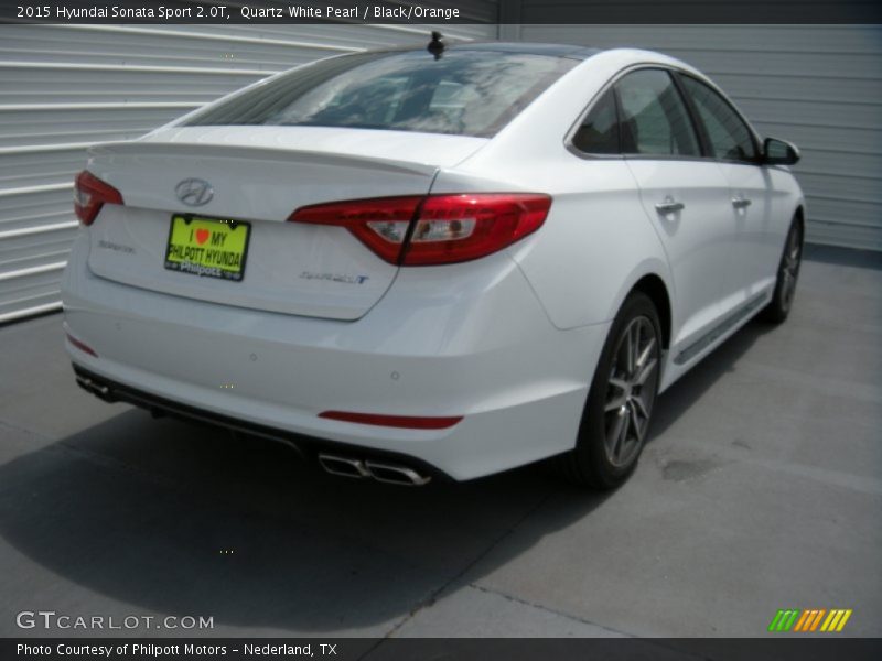 Quartz White Pearl / Black/Orange 2015 Hyundai Sonata Sport 2.0T
