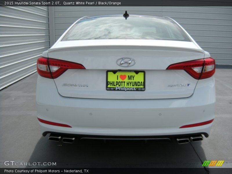 Quartz White Pearl / Black/Orange 2015 Hyundai Sonata Sport 2.0T