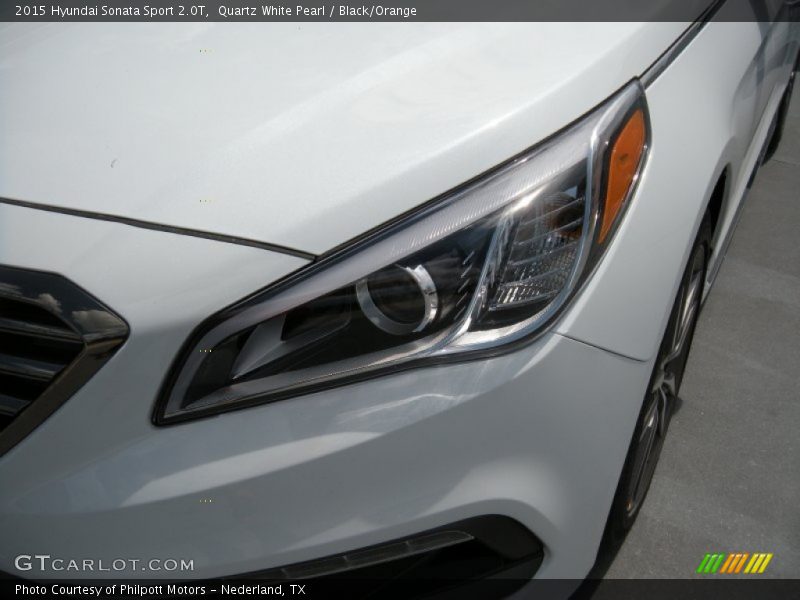 Quartz White Pearl / Black/Orange 2015 Hyundai Sonata Sport 2.0T
