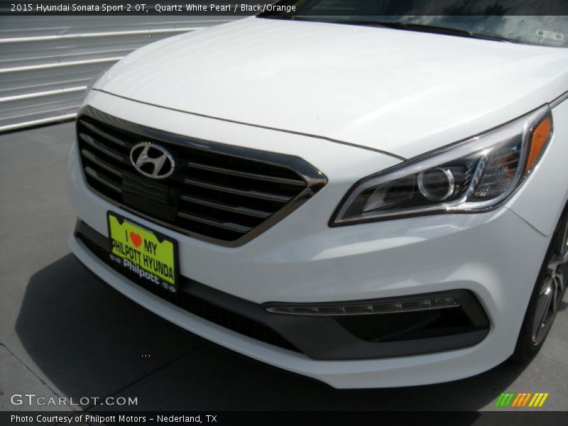 Quartz White Pearl / Black/Orange 2015 Hyundai Sonata Sport 2.0T