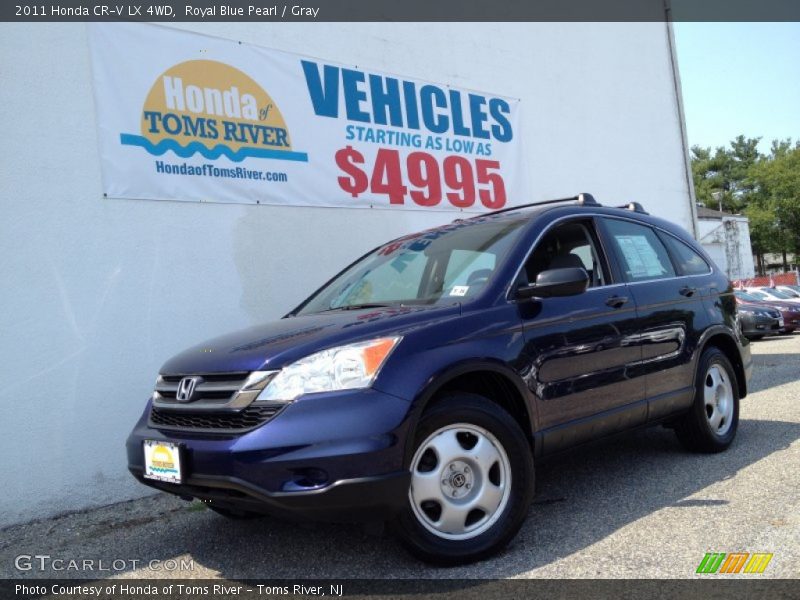 Royal Blue Pearl / Gray 2011 Honda CR-V LX 4WD