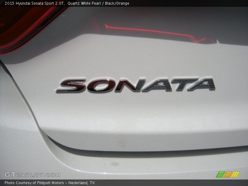 Quartz White Pearl / Black/Orange 2015 Hyundai Sonata Sport 2.0T
