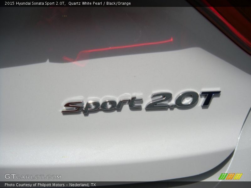 Quartz White Pearl / Black/Orange 2015 Hyundai Sonata Sport 2.0T