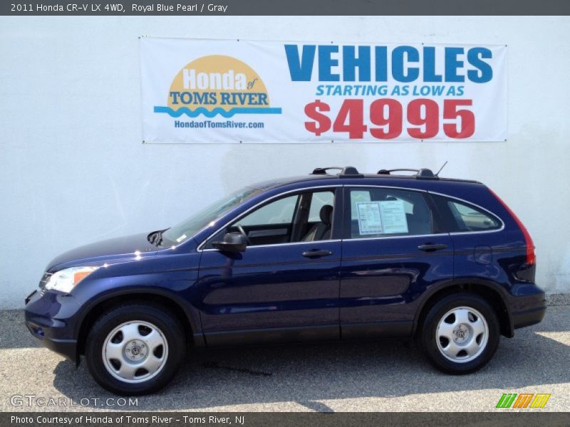 Royal Blue Pearl / Gray 2011 Honda CR-V LX 4WD