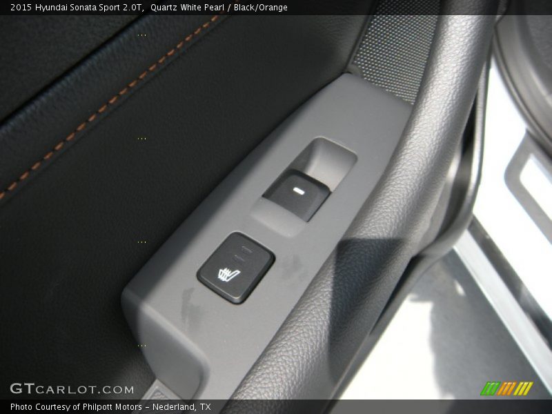 Quartz White Pearl / Black/Orange 2015 Hyundai Sonata Sport 2.0T