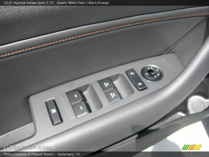 Quartz White Pearl / Black/Orange 2015 Hyundai Sonata Sport 2.0T