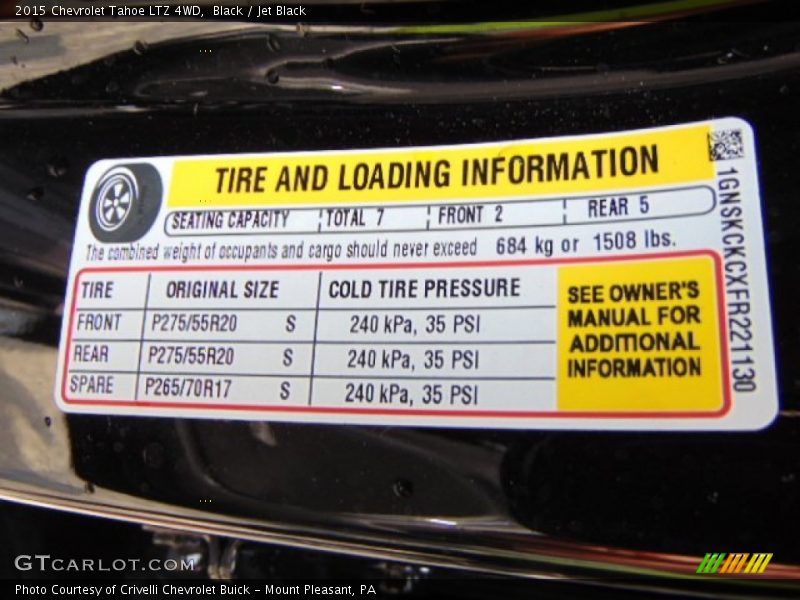 Black / Jet Black 2015 Chevrolet Tahoe LTZ 4WD