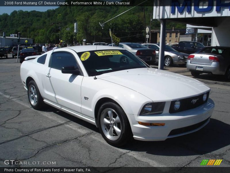 Performance White / Dark Charcoal 2008 Ford Mustang GT Deluxe Coupe