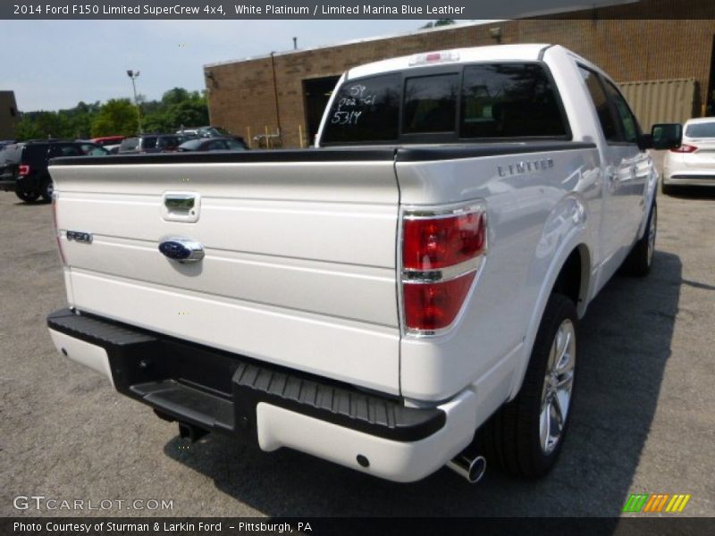 White Platinum / Limited Marina Blue Leather 2014 Ford F150 Limited SuperCrew 4x4