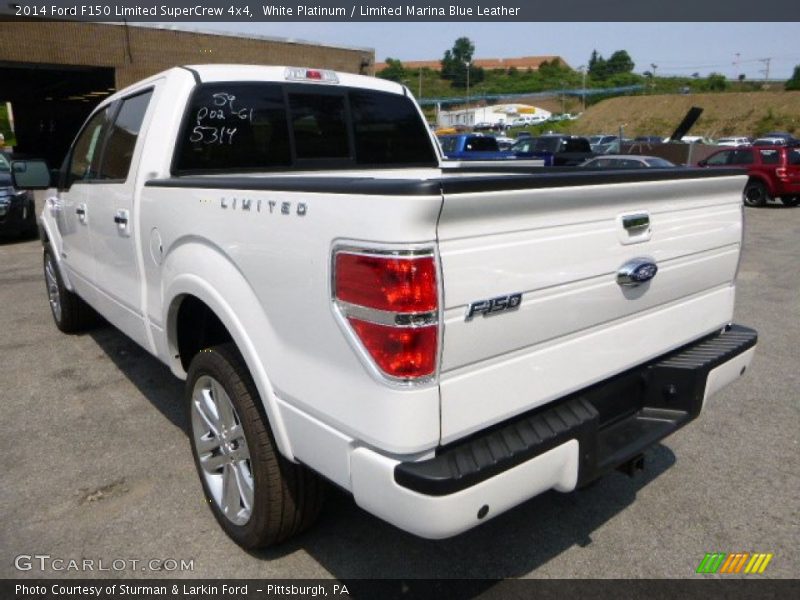 White Platinum / Limited Marina Blue Leather 2014 Ford F150 Limited SuperCrew 4x4