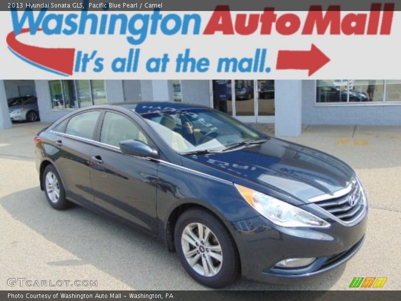 Pacific Blue Pearl / Camel 2013 Hyundai Sonata GLS