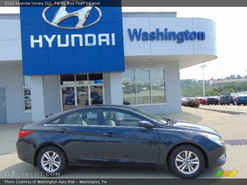 Pacific Blue Pearl / Camel 2013 Hyundai Sonata GLS