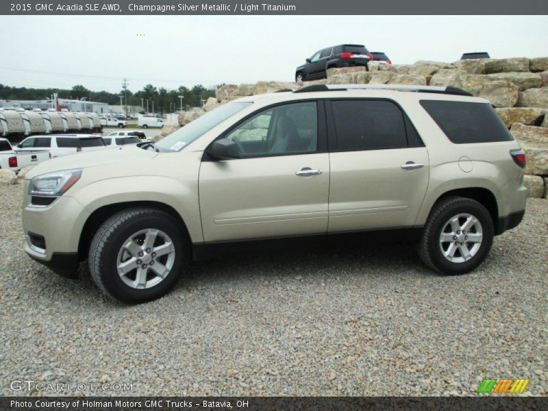 Champagne Silver Metallic / Light Titanium 2015 GMC Acadia SLE AWD