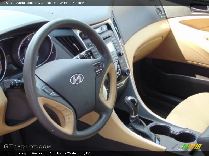 Pacific Blue Pearl / Camel 2013 Hyundai Sonata GLS