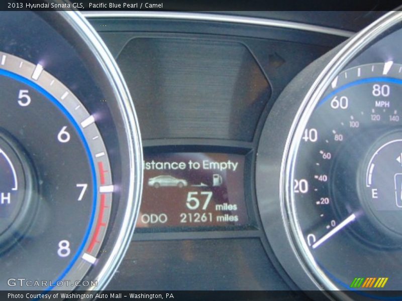Pacific Blue Pearl / Camel 2013 Hyundai Sonata GLS