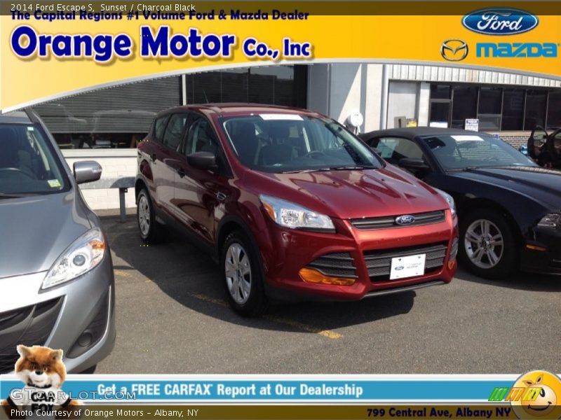 Sunset / Charcoal Black 2014 Ford Escape S