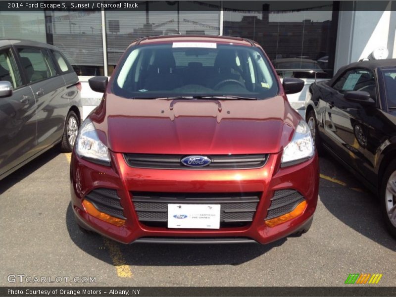 Sunset / Charcoal Black 2014 Ford Escape S