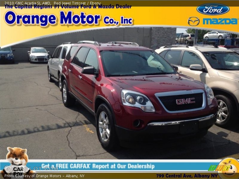 Red Jewel Tintcoat / Ebony 2010 GMC Acadia SL AWD