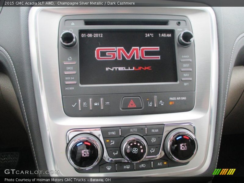 Champagne Silver Metallic / Dark Cashmere 2015 GMC Acadia SLT AWD
