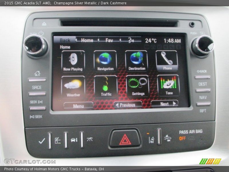 Champagne Silver Metallic / Dark Cashmere 2015 GMC Acadia SLT AWD