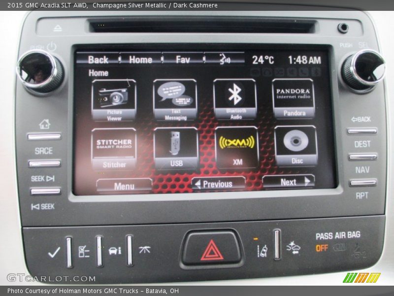 Champagne Silver Metallic / Dark Cashmere 2015 GMC Acadia SLT AWD