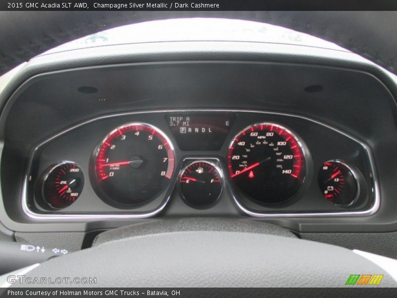 Champagne Silver Metallic / Dark Cashmere 2015 GMC Acadia SLT AWD