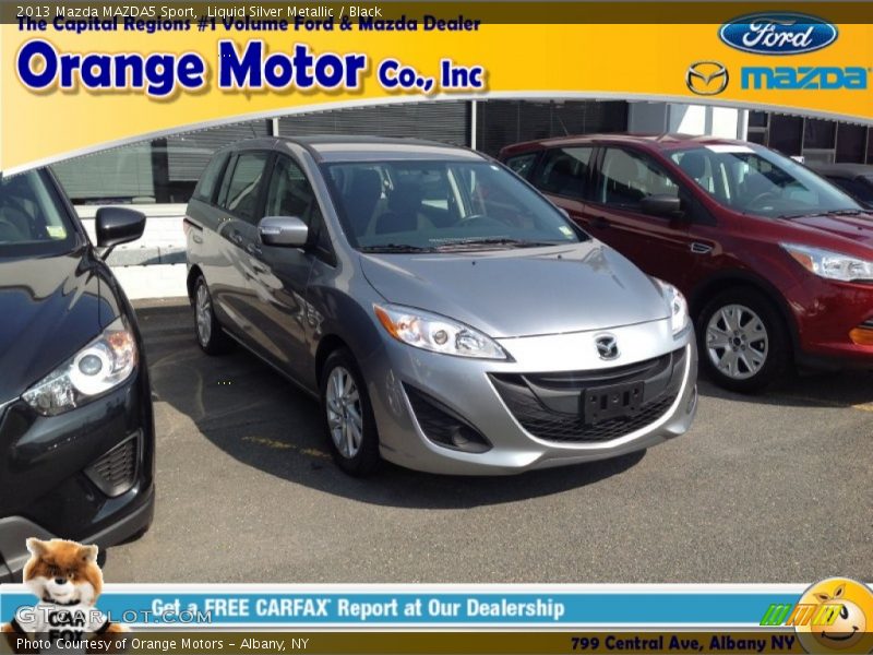Liquid Silver Metallic / Black 2013 Mazda MAZDA5 Sport