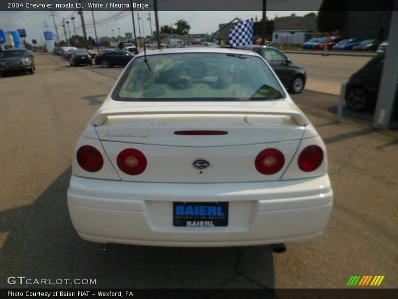 White / Neutral Beige 2004 Chevrolet Impala LS