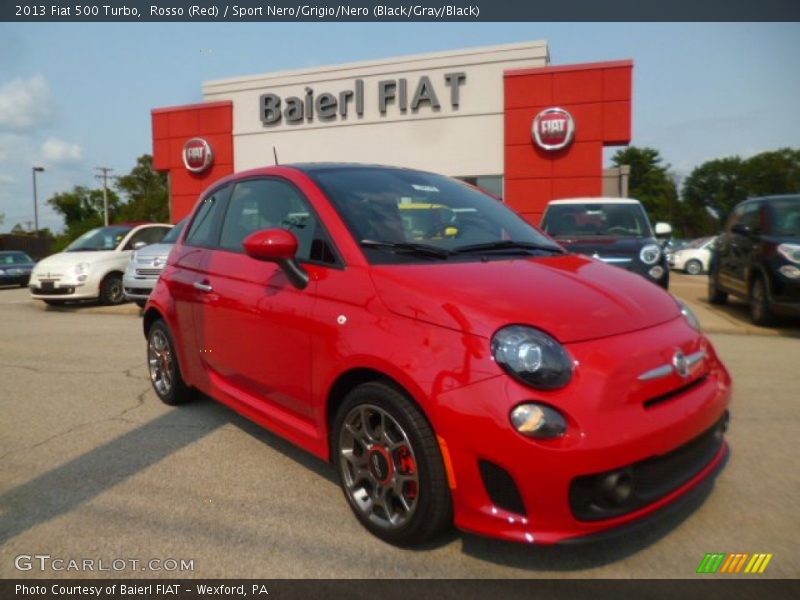 Rosso (Red) / Sport Nero/Grigio/Nero (Black/Gray/Black) 2013 Fiat 500 Turbo