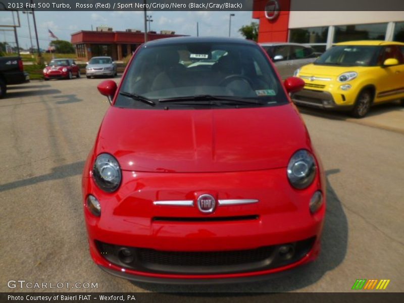 Rosso (Red) / Sport Nero/Grigio/Nero (Black/Gray/Black) 2013 Fiat 500 Turbo