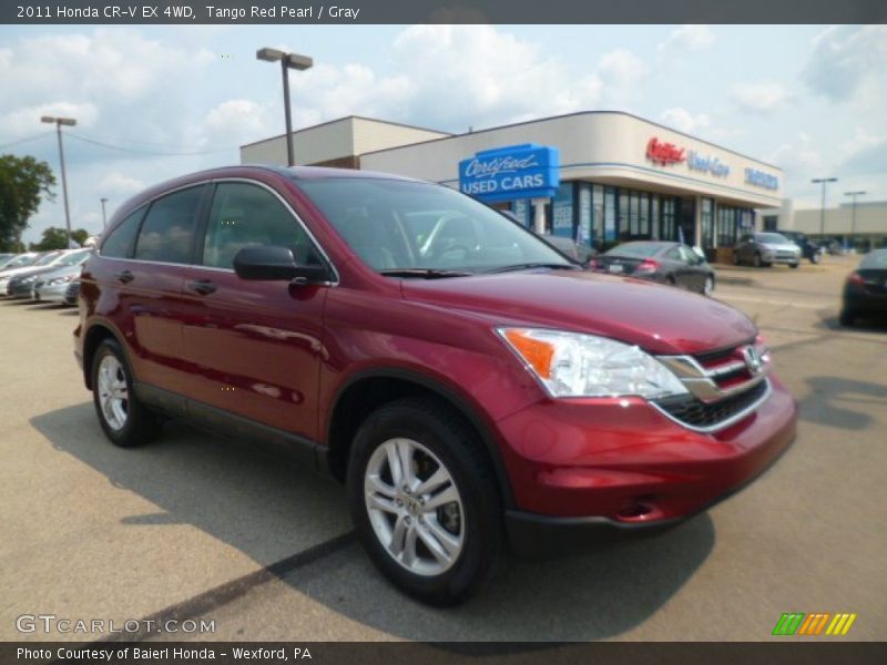 Tango Red Pearl / Gray 2011 Honda CR-V EX 4WD