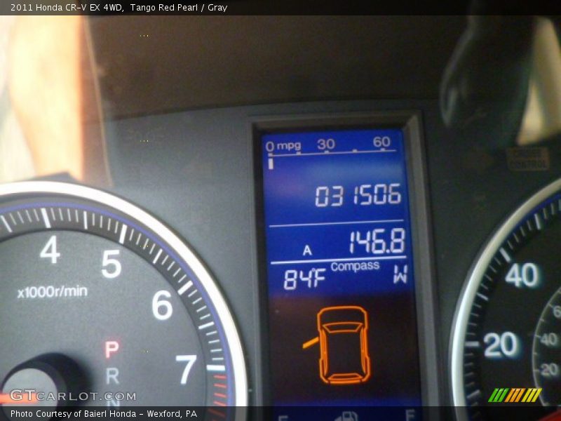 Tango Red Pearl / Gray 2011 Honda CR-V EX 4WD