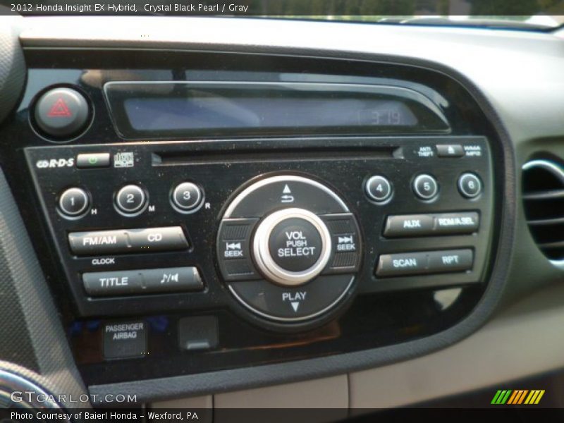 Crystal Black Pearl / Gray 2012 Honda Insight EX Hybrid