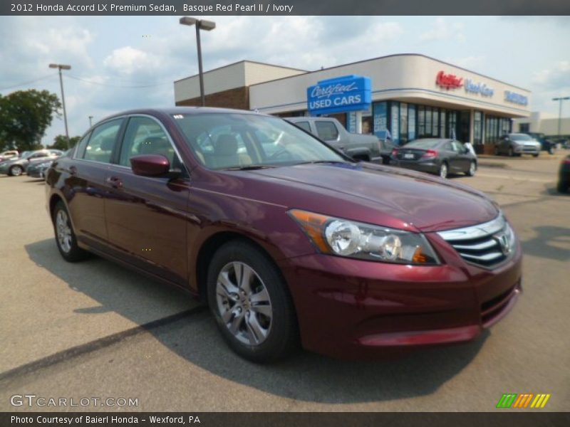 Basque Red Pearl II / Ivory 2012 Honda Accord LX Premium Sedan