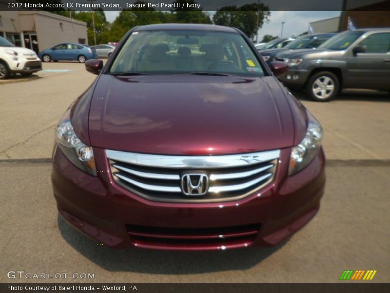 Basque Red Pearl II / Ivory 2012 Honda Accord LX Premium Sedan