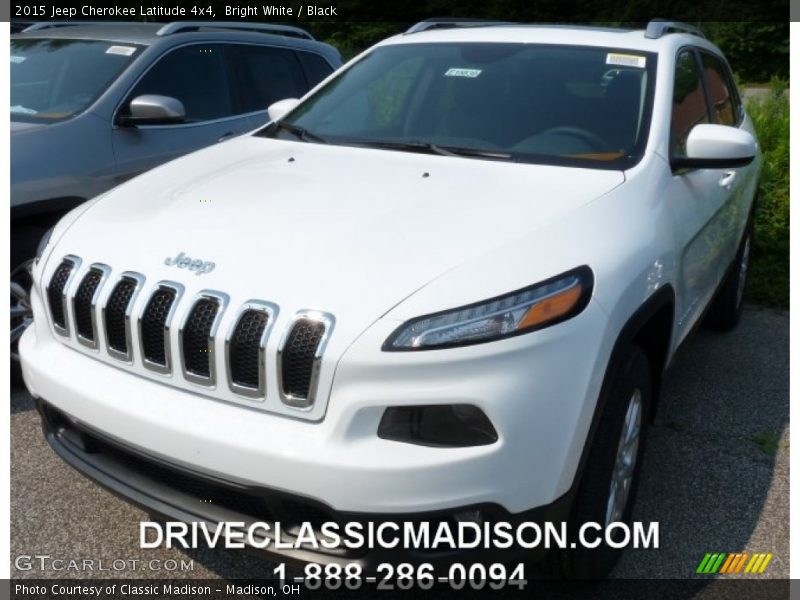 Bright White / Black 2015 Jeep Cherokee Latitude 4x4