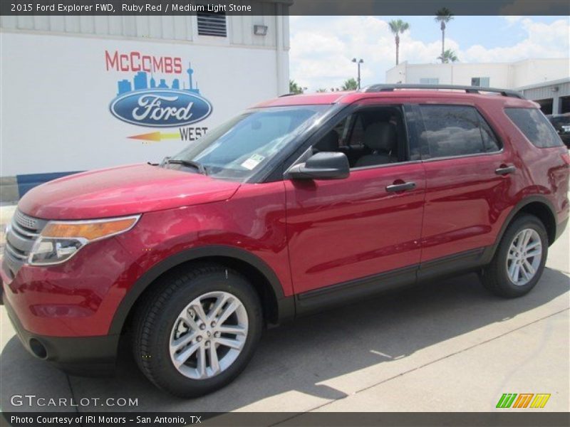 Ruby Red / Medium Light Stone 2015 Ford Explorer FWD