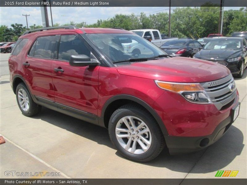 Ruby Red / Medium Light Stone 2015 Ford Explorer FWD