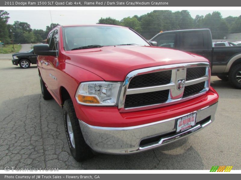 Flame Red / Dark Slate Gray/Medium Graystone 2011 Dodge Ram 1500 SLT Quad Cab 4x4