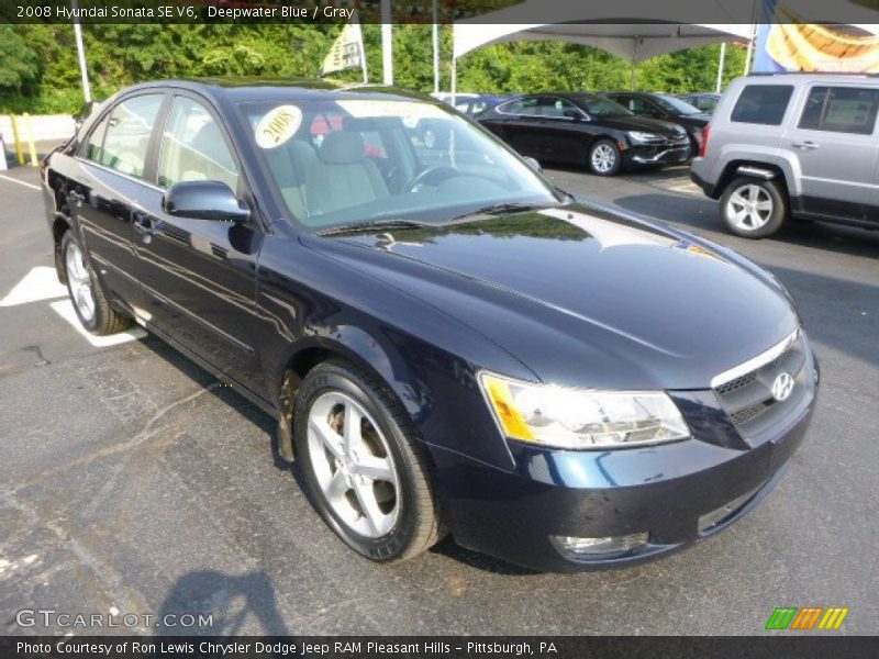 Deepwater Blue / Gray 2008 Hyundai Sonata SE V6