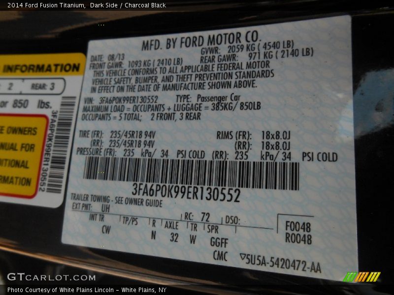 Dark Side / Charcoal Black 2014 Ford Fusion Titanium