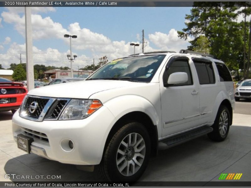 Avalanche White / Cafe Latte 2010 Nissan Pathfinder LE 4x4
