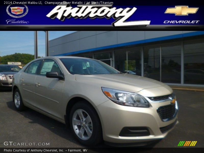 Champagne Silver Metallic / Jet Black/Titanium 2014 Chevrolet Malibu LS