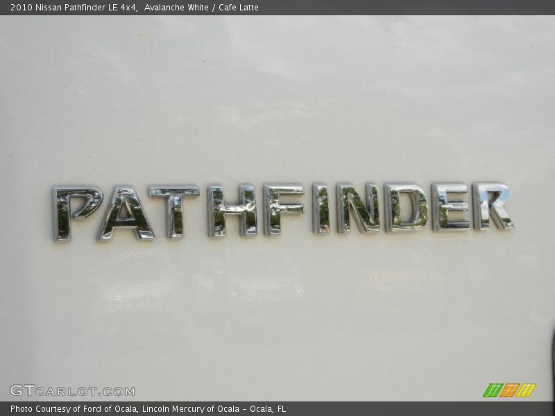 Avalanche White / Cafe Latte 2010 Nissan Pathfinder LE 4x4
