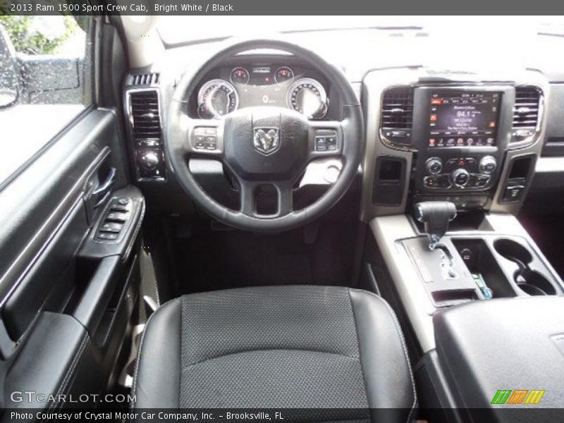 Bright White / Black 2013 Ram 1500 Sport Crew Cab