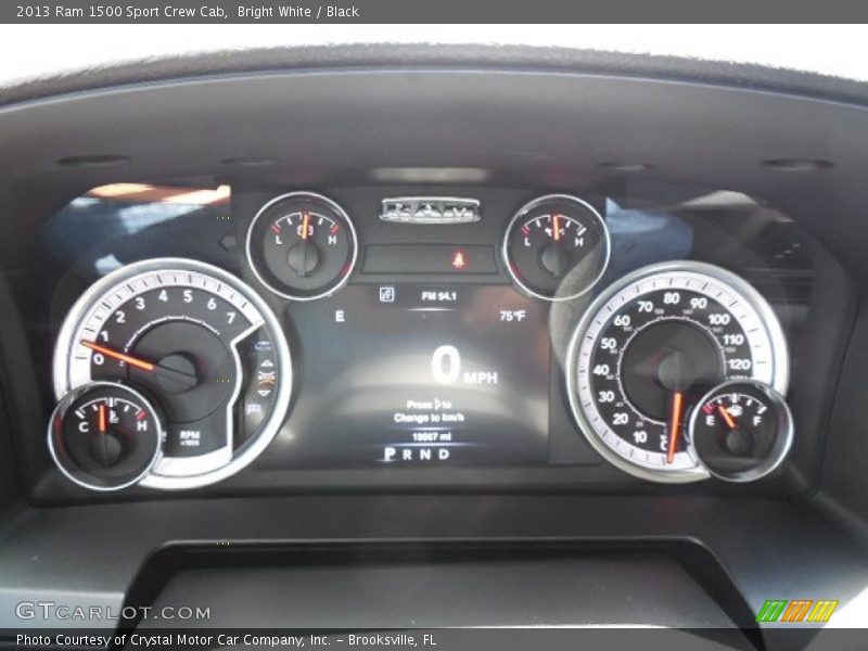 Bright White / Black 2013 Ram 1500 Sport Crew Cab