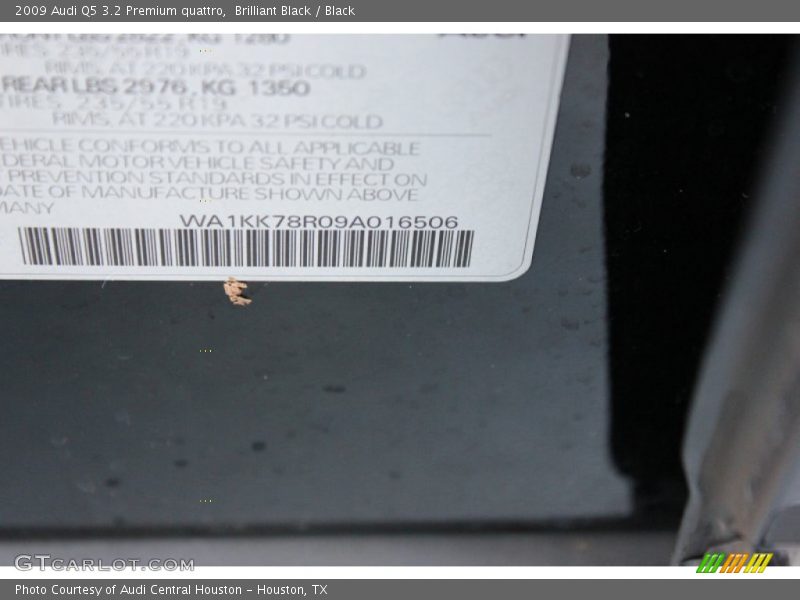 Brilliant Black / Black 2009 Audi Q5 3.2 Premium quattro